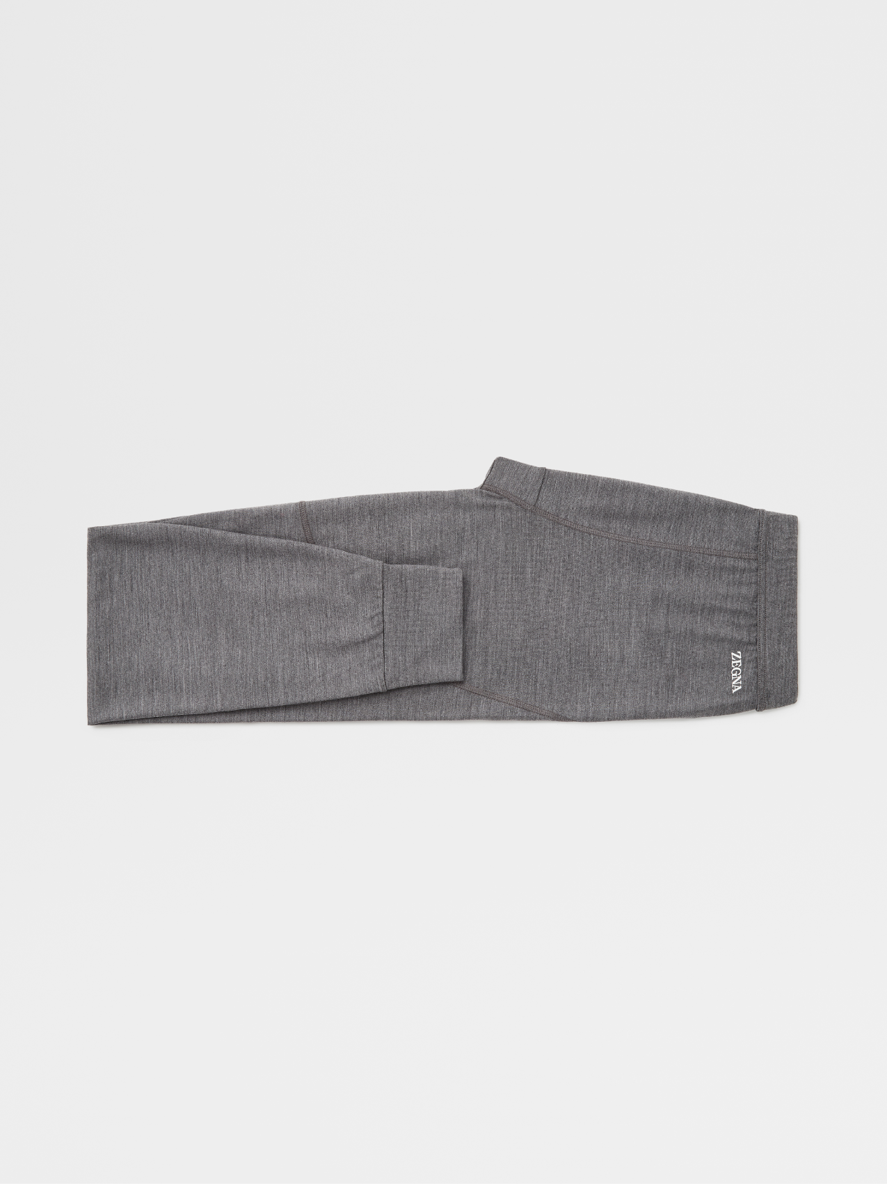Grey Mélange Wool Long John Pants